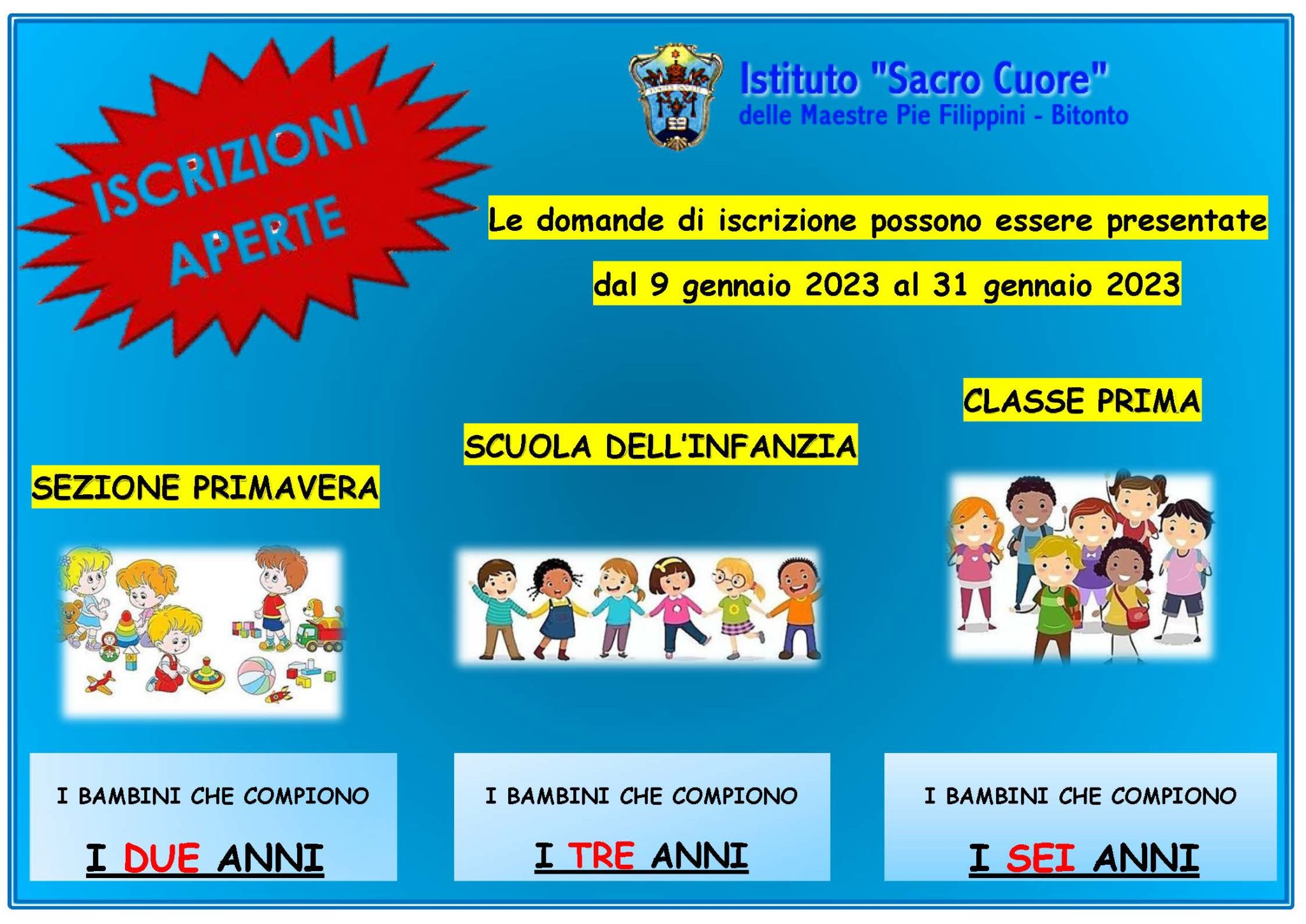 ISCRIZIONI APERTE – Istituto Sacro Cuore Bitonto